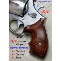 S&W K/L Frame Round Butt Secret Service Rosewood Smooth Grips