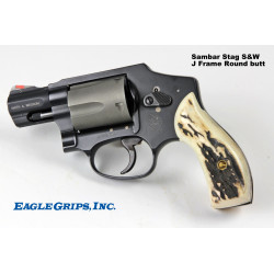 Sambar Stag S&W J Frame Round Butt Grips 