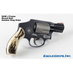 Sambar Stag S&W J Frame Round Butt Grips 