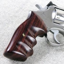 S&W N Frame Square Butt - GENUINE ROSEWOOD Combat Contour Grips - Smooth