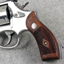 K L Frame Roundbutt Walnut Target Grips Pistolengriffe Fingergrooves 
