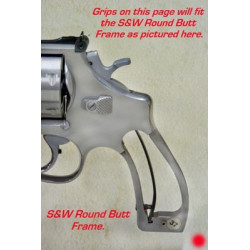 Combat - S&W K/L Frame Round Butt Checkered Rosewood Grips