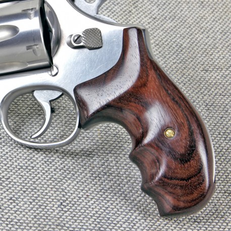 S&W K/L Round Butt Genuine Rosewood Combat Contour Smooth Grips