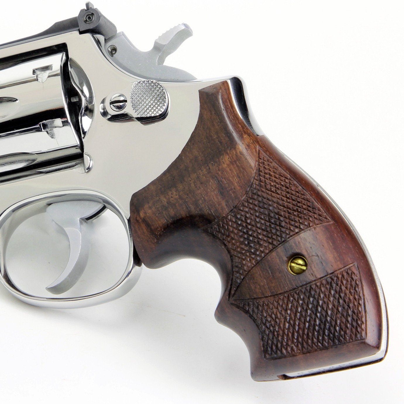 Wood checkered grips for Colt Python New Square/Round butt 