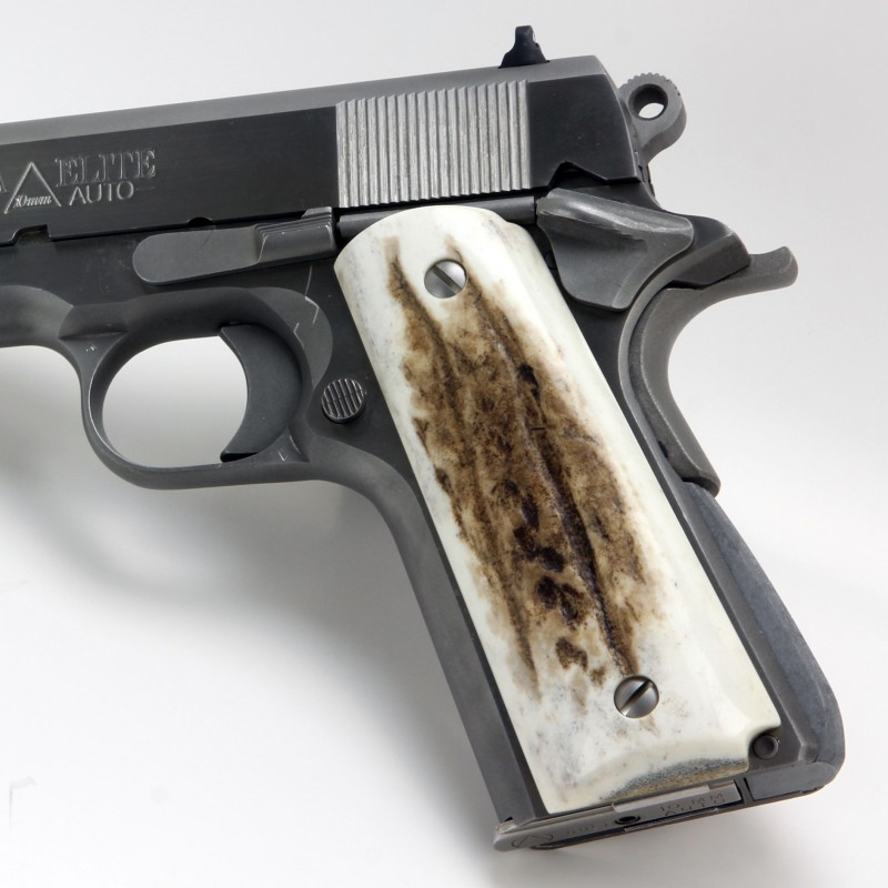 FULL SIZE 1911 Grips  TEXAS STATE BLACK WHITE logo Colt,Ruger,ect.45 