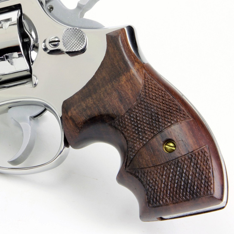 K/L Frame Rnd. Butt Rosewood Secret Service Grips Checkered K/L Frame Rnd. Butt Rosewood Secret Service Grips Checkered