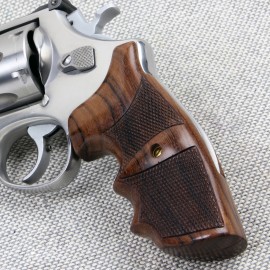 S&W N Frame Round Butt Rosewood Finger Position Grips Checkered