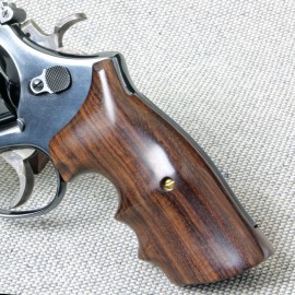 S&W K/L Frame Square Butt Rosewood Finger Position Smooth Grips