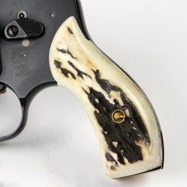 S&W J Frame Round Butt - Genuine Sambar Stag Revolver Grips