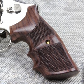 S&W N Frame Square Butt - GENUINE ROSEWOOD Combat Classic Grips - Checkered