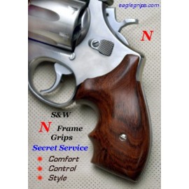 S&W N Frame Round Butt Rosewood Secret Service Grips Smooth