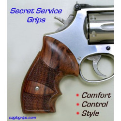 N Large Frame Rnd. Butt Rosewood Secret Service Grips Checkered