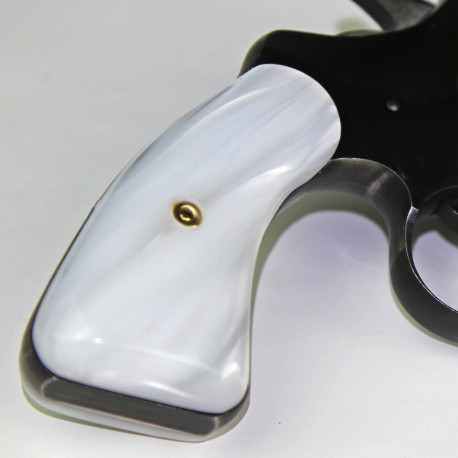 Colt Pre 66 D-Frames - Kirinite White Panel Panel Grips - SMOOTH