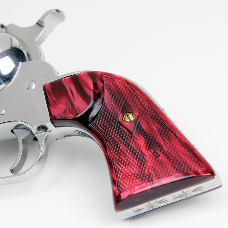 Ruger New Vaquero Kirinite® Red Pearl Gunfighter Grips Checkered Ruger New Vaquero Kirinite® Red Pearl Gunfighter Grips Checkered