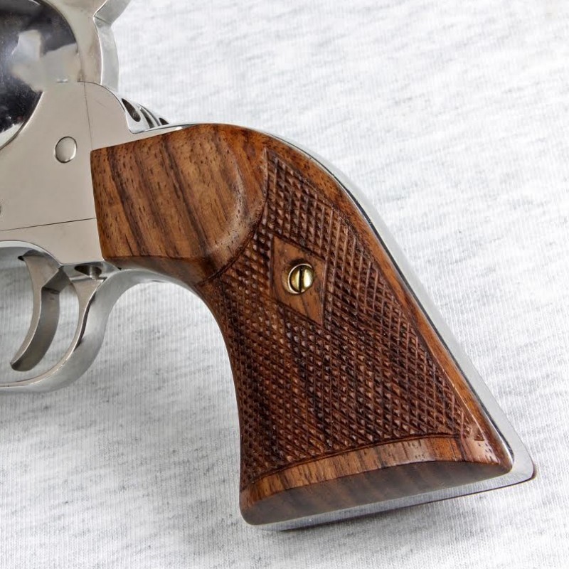 Rosewood Floral Ruger New Vaquero Grips Checkered Engraved Textured
