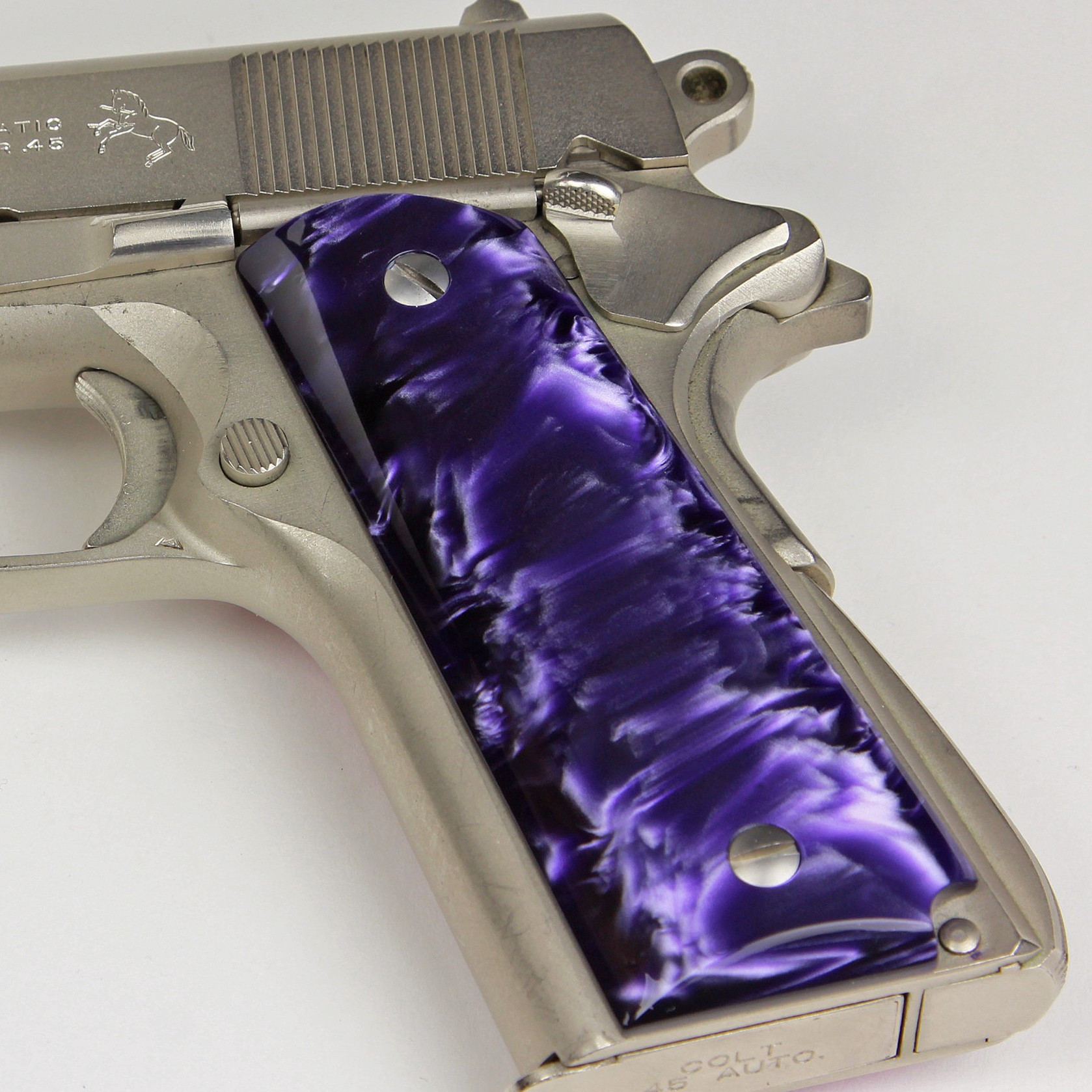 1991 COMPACT COLT KIMBER NEW WHITE PEARL RESIN WITH KIMBER LOGO GRIP FOR 1911 