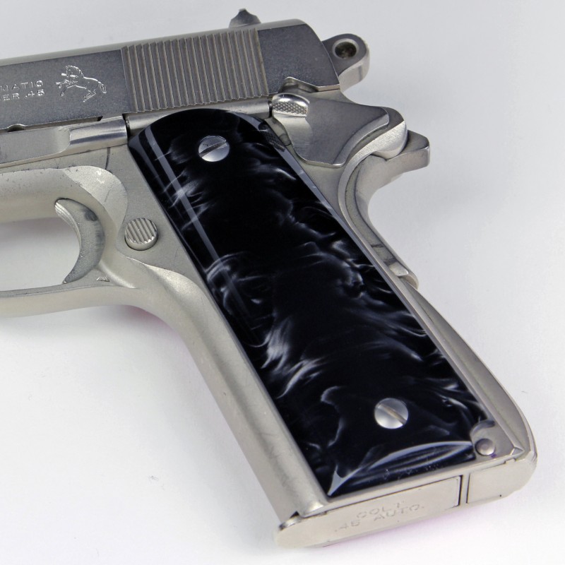 New White Pearl Resin c Ruger medals Grip For 1911 Full Size Colt Kimber Clones 