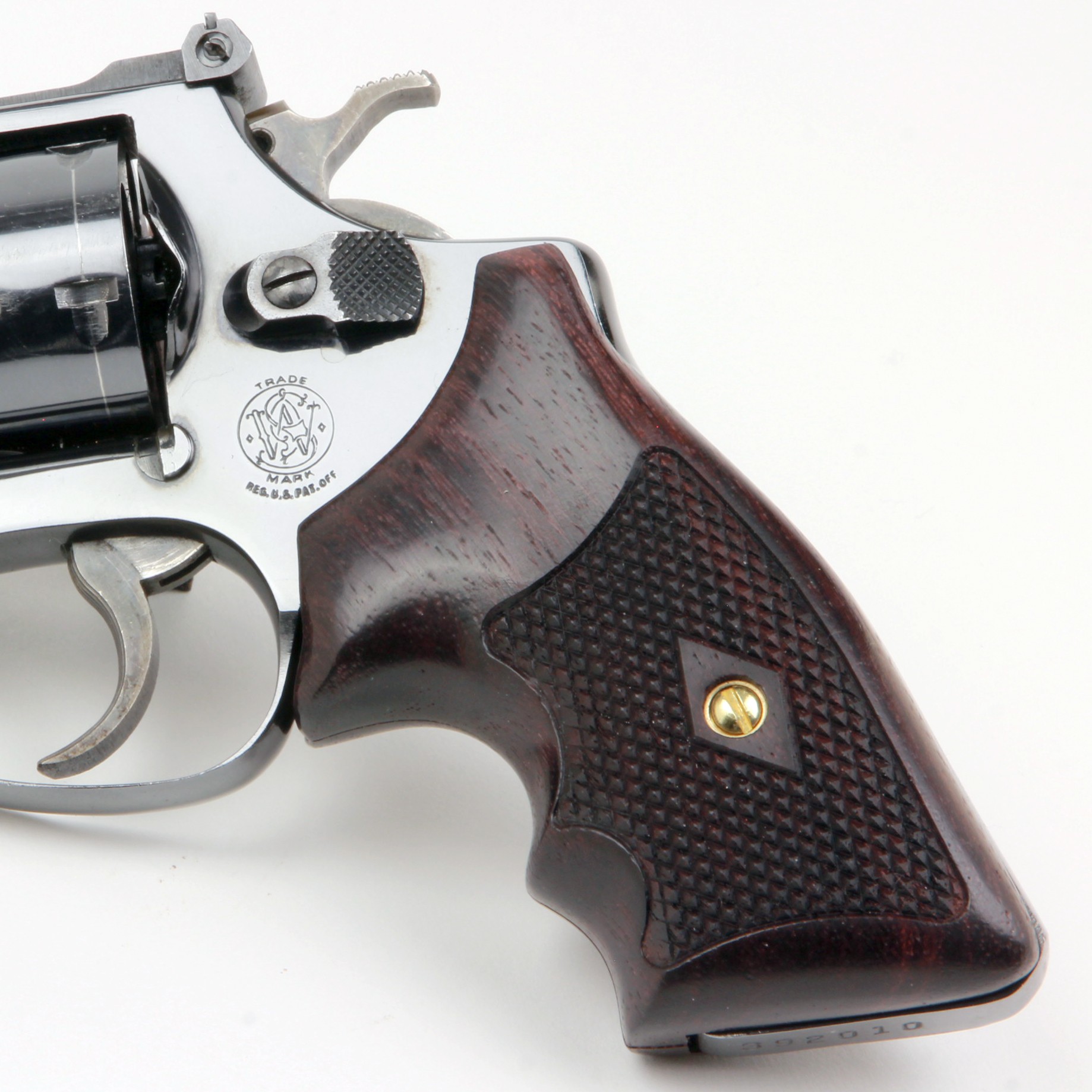 ROSEWOOD K FRAME SQUARE BUTT SMITH & WESSON  HANDMADE GRIPS REVOLVERS CHECKERED 