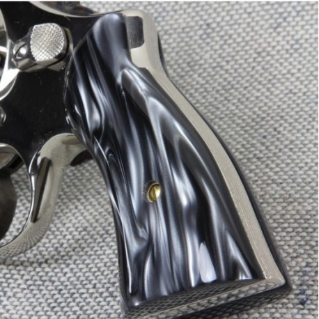 S&W J Frame Square Butt - Kirinite Black Pearl Revolver Grips