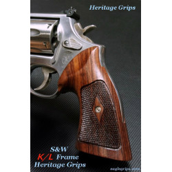  S&W Heritage K/L Frame Round Butt Rosewood Grips Checkered