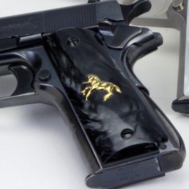 Officer's 1911 Kirinite® Black Pearl Grips w/Rampant Colt Inlay