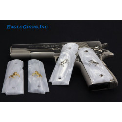 1911 Kirinite® White Pearl Grips w/Rampant Colt Inlay