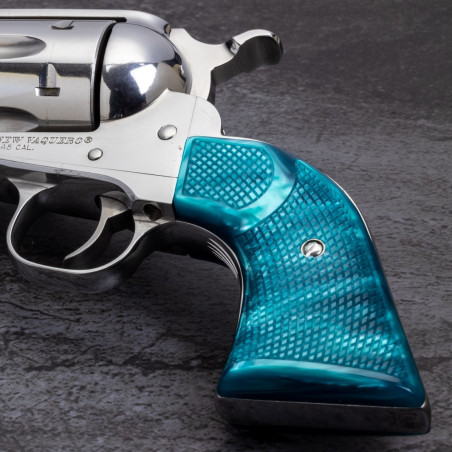 Ruger New Vaquero Kirinite® Aqua Marine "NEW" Reactive Checkered Gunfighter Grips