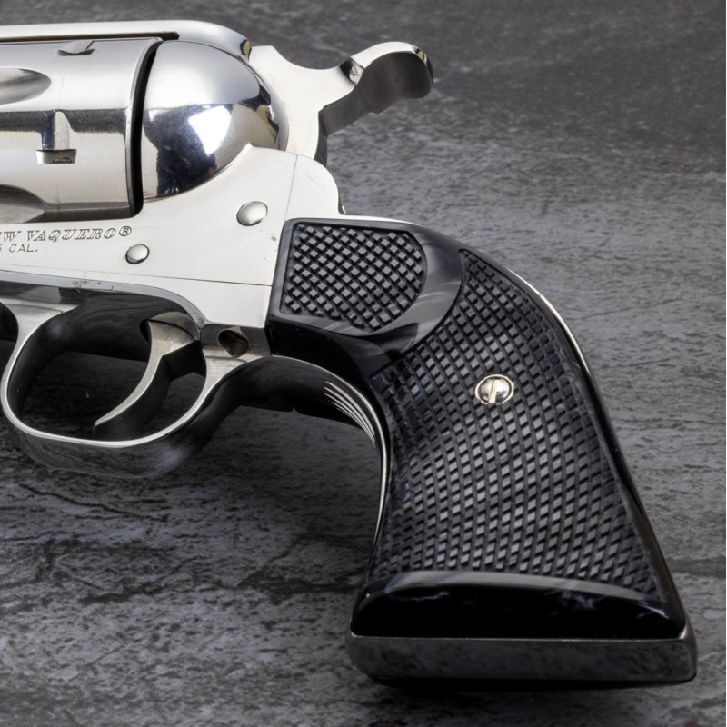 Ruger New Vaquero Kirinite® Black Pearl "NEW" Reactive Checkered Gunfighter Grips Ruger New Vaquero Kirinite® Black Pearl "NEW" Reactive Checkered Gunfighter Grips