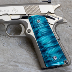 1911 Kirinite® Aqua Marine "NEW" Reactive Checkered Grips