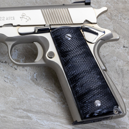 1911 Kirinite® Black Pearl "NEW" Reactiv™ Checkered Grips