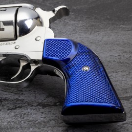 Ruger New Vaquero Kirinite® Blue Pearl "NEW" Reactiv Checkered Gunfighter Grips