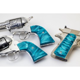 Western 3 Gun Set in Kirinite® Aqua Marine (New Vaquero)