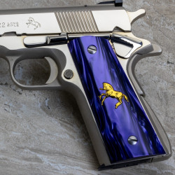 1911 Kirinite® Wicked Purple Grips w/Rampant Colt Inlay