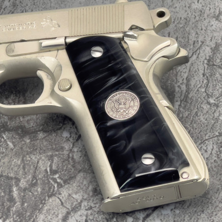 1911 Kirinite® Black Pearl Smooth Grips w/Army Logo Inlay