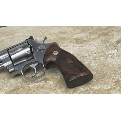 S&W N Frame Square Butt WALNUT CHECKERED Heritage Grips with Medallions. Offered for a limited time.
