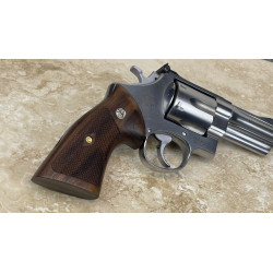 S&W N Frame Square Butt WALNUT CHECKERED Heritage Grips with Medallions. Offered for a limited time.