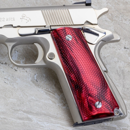 Kimber Micro 9 Kirinite® Red Pearl Reactiv Checkered Grips