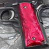 1911 Kirinite® Red Pearl "NEW" Reactive Checkered Grips