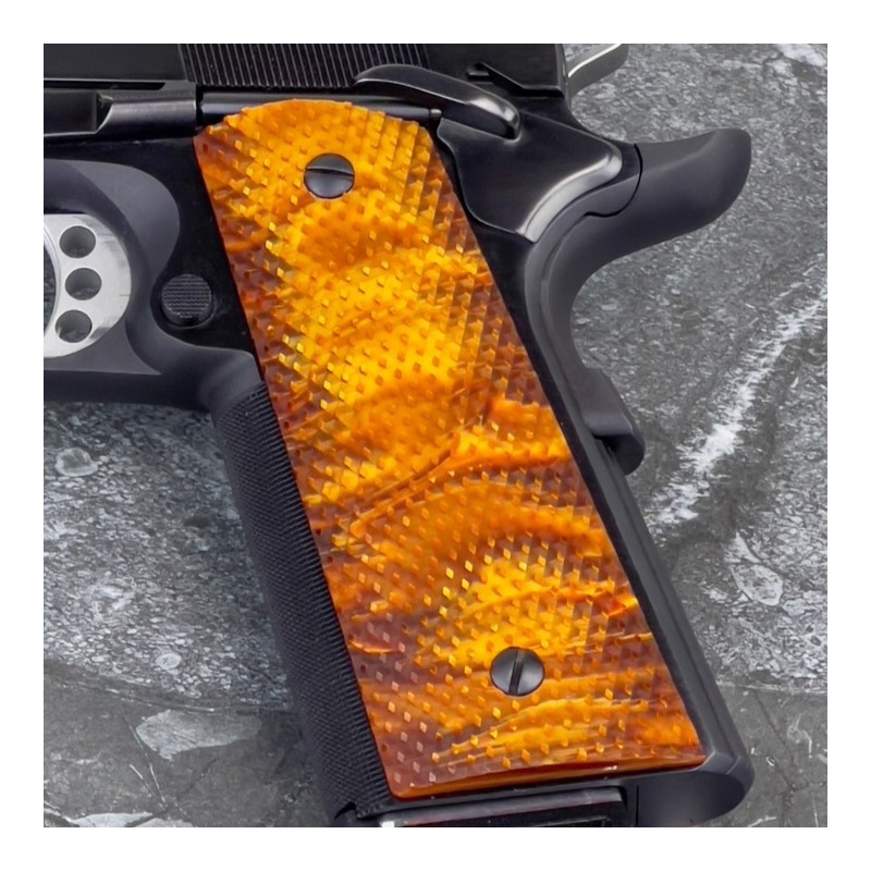 Root Beer Kirinite® 1911 Reactiv MAXX™ Grips Root Beer Kirinite® 1911 Reactiv MAXX™ Grips