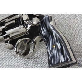 S&W K/L Frame Square Butt - Kirinite Black Pearl Revolver Grips